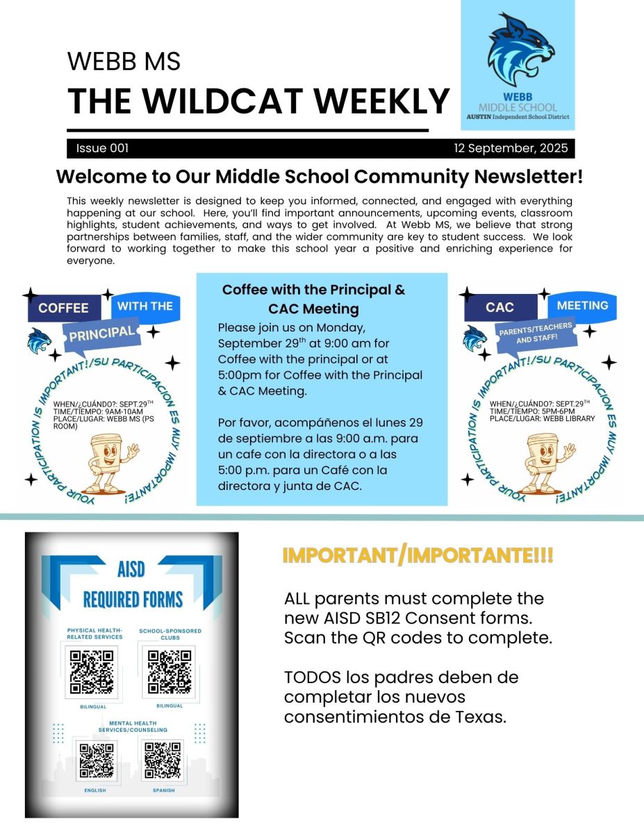 Newsletter page one - linked on page